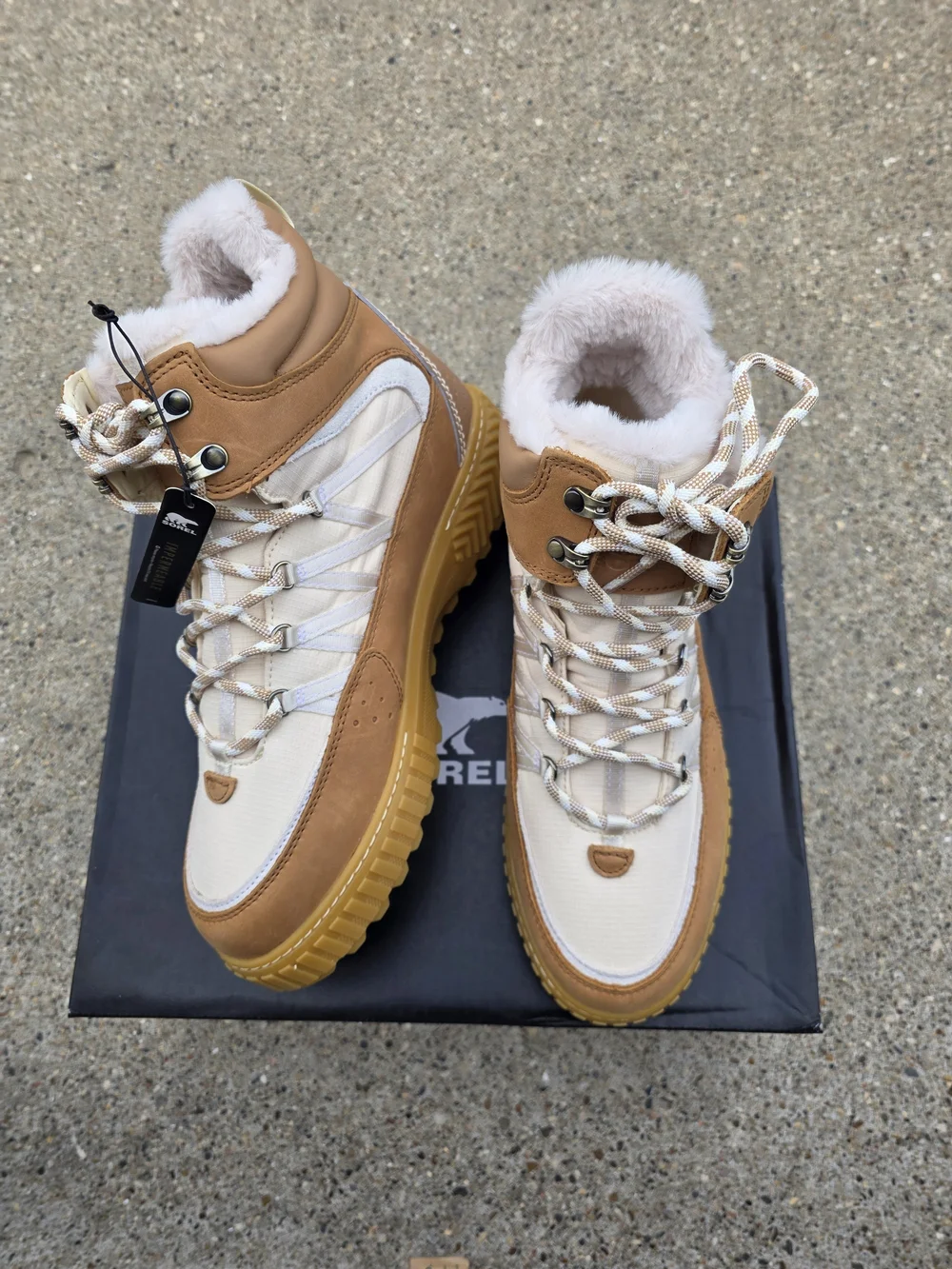 SOREL ONA Women's Beige & Tan Waterproof Winter Boots Size 12